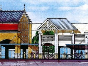 Artist Concept for a restaurant and outdoor seating at Titus Landing Titusville