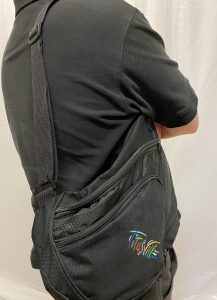Person wearing Titusville bag