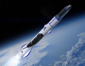 Artist rendering of Blue Origin New Glenn rocket to be built and launch on the Space Coast.