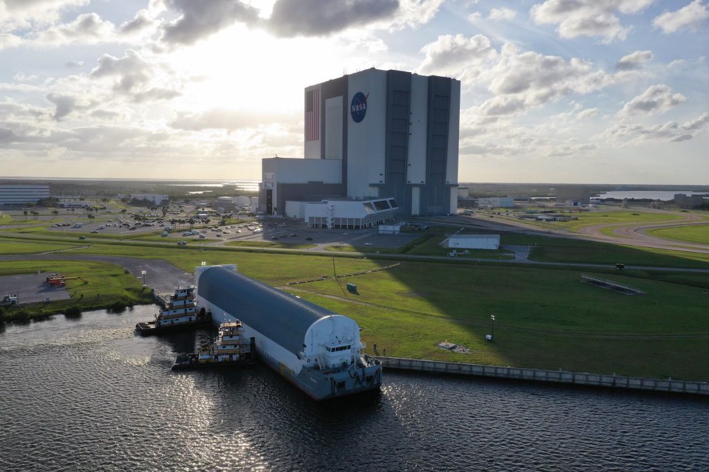 Space Launch System core stage begins journey to Kennedy Space Center