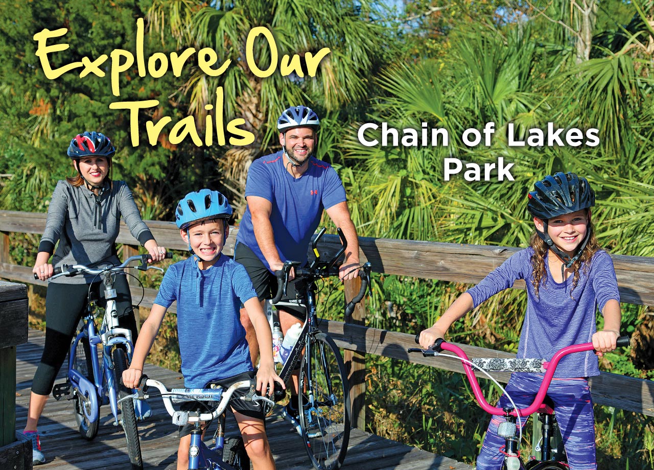 Explore our trails. Chain of Lakes park.